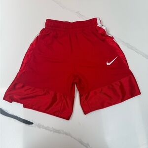 Nike Kids Dri-Fit Red Shorts with White Detail & Swoosh